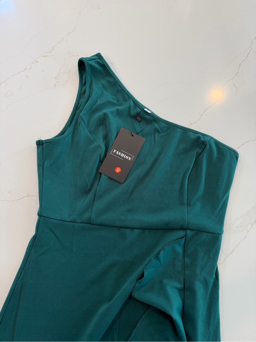 Fashion Brand Company Teal One-Shoulder Maxi Dress #400